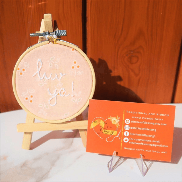 3" Hand Embroidered Hoop