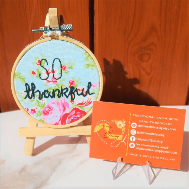 3" Hand Embroidered Hoop