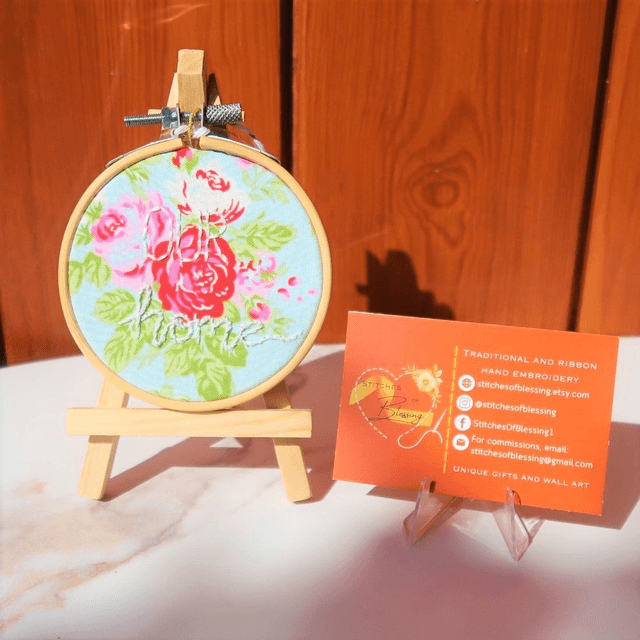3" Hand Embroidered Hoop