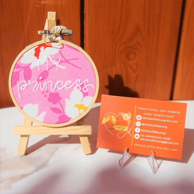 3" Hand Embroidered Hoop