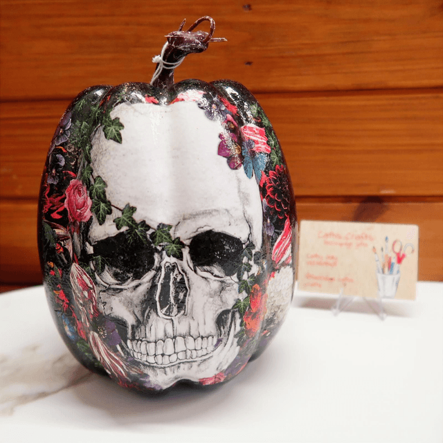 Large Decoupage Pumpkin