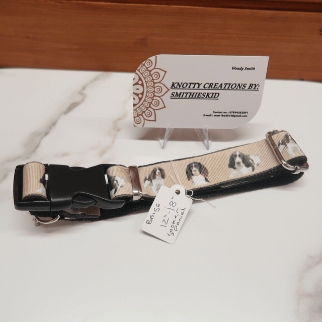 Webbing & Grosgrain Ribbon Adjustable Dog Collar
