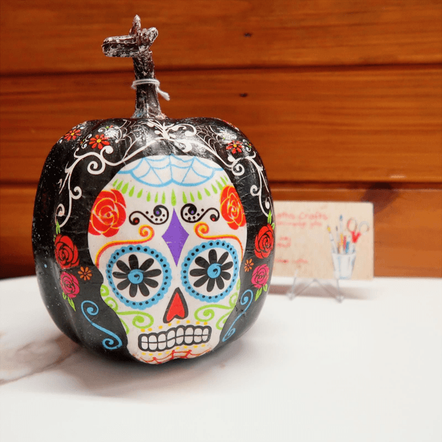 Large Decoupage Pumpkin