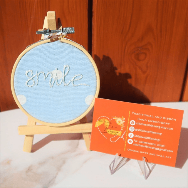 3" Hand Embroidered Hoop