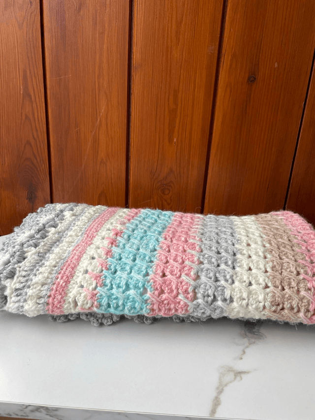 SALE! Green, Pink &amp; Blue baby blanket
