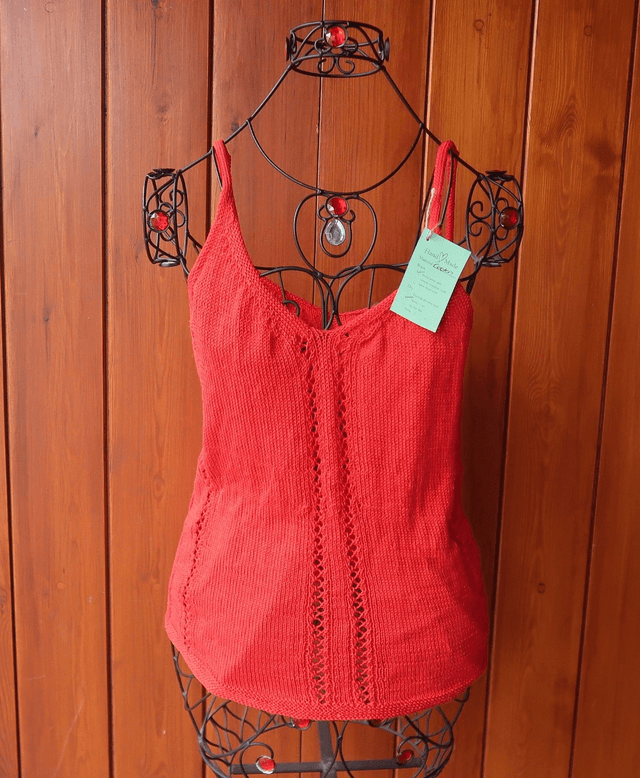 Knitted Red Vest Top Size 10-12