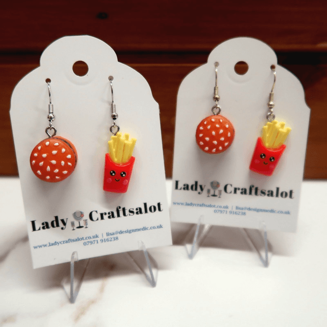 Burger &amp; Fries Earrings